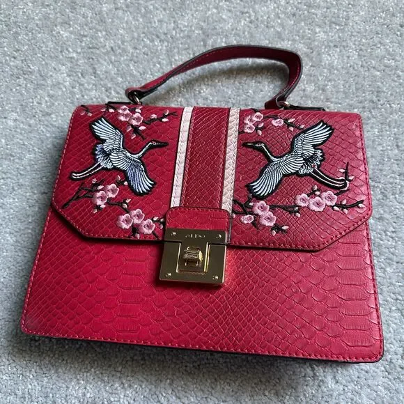 ALDO Red Pink Bird Clutch Crossbody Bag - Picture 5 of 10